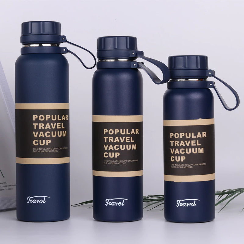 Garrafa Térmica em Aço Inoxidável 650ml / 850ml / 1100ml – Travel à Vácuo, Esportiva e Antivazamento